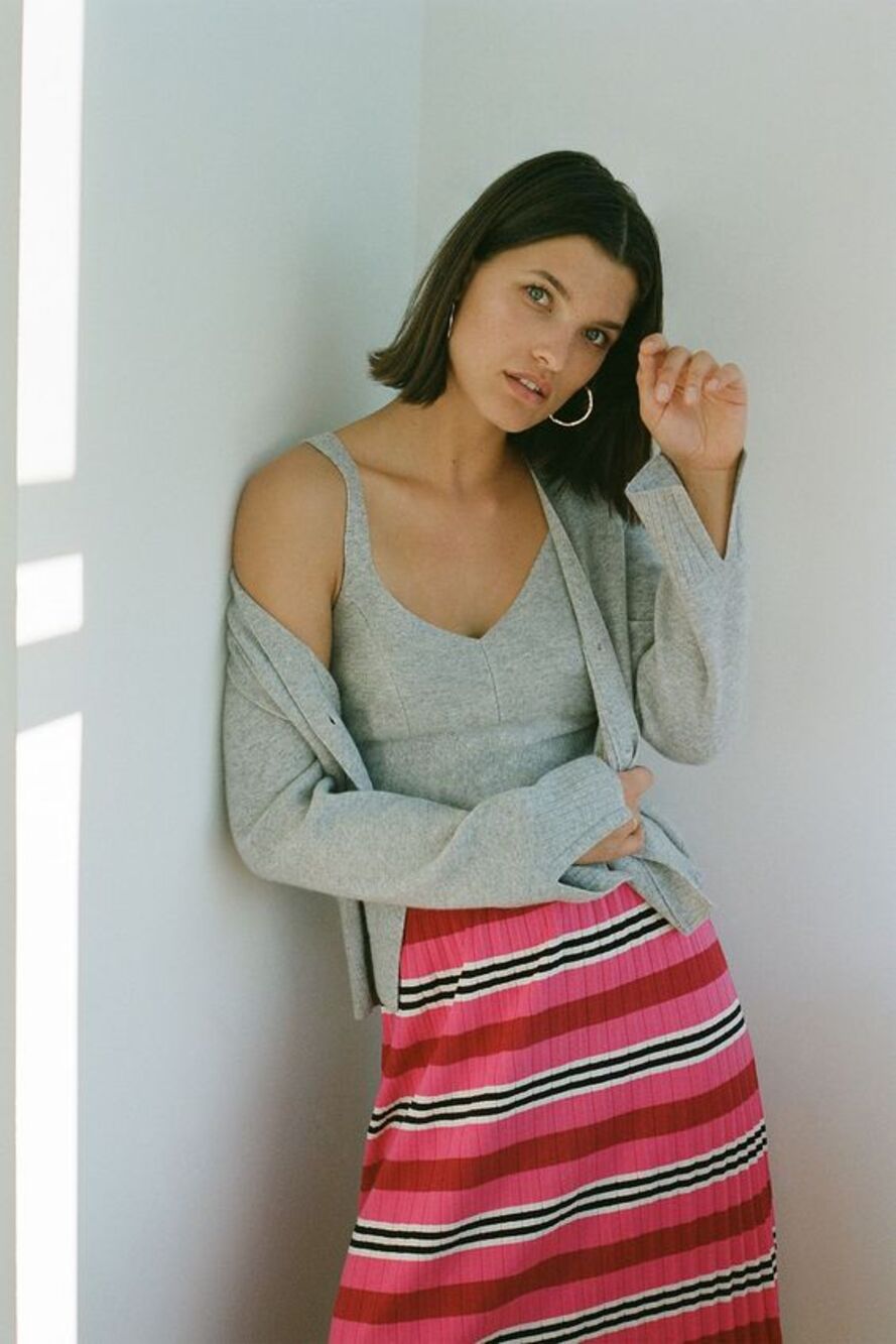 ANTHROPOLOGIE NWT Dolan Dora Knit Striped Stretch Midi Skirt // S